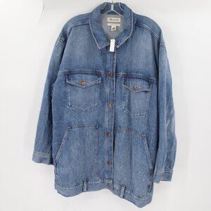 NWT madewell jacket women's 3x The Plus Oversized Trucker Jean denim in Sentell